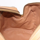 CELINE Macadam Canvas Boston Bag PVC Beige Gold Auth 188481V-20