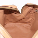 CELINE Macadam Canvas Boston Bag PVC Beige Gold Auth 188481V-21
