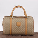 CELINE Macadam Canvas Boston Bag PVC Beige Gold Auth 188481V-12