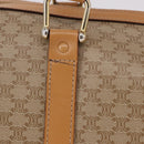 CELINE Macadam Canvas Boston Bag PVC Beige Gold Auth 188481V-3