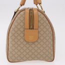 CELINE Macadam Canvas Boston Bag PVC Beige Gold Auth 188481V-4