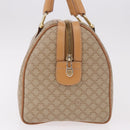 CELINE Macadam Canvas Boston Bag PVC Beige Gold Auth 188481V-5