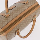 CELINE Macadam Canvas Boston Bag PVC Beige Gold Auth 188481V-7