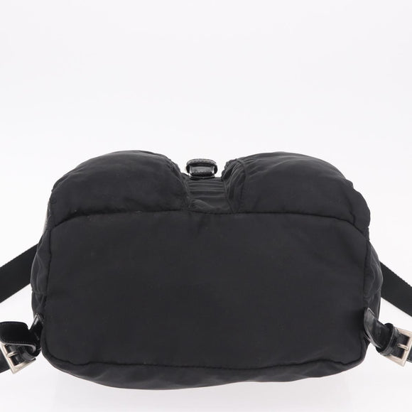 PRADA Backpack Nylon Black Silver Auth 188482