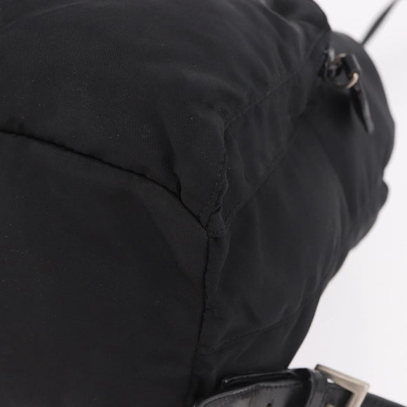 PRADA Backpack Nylon Black Silver Auth 188482