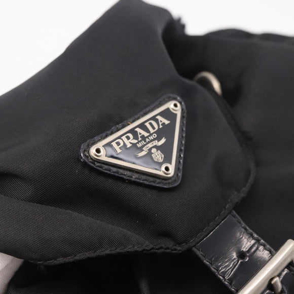 PRADA Backpack Nylon Black Silver Auth 188482