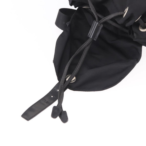 PRADA Backpack Nylon Black Silver Auth 188482