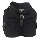 PRADA Backpack Nylon Black Silver Auth 188482-2