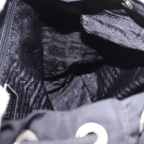 PRADA Backpack Nylon Black Silver Auth 188482