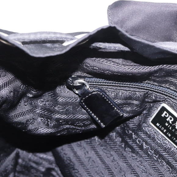 PRADA Backpack Nylon Black Silver Auth 188482
