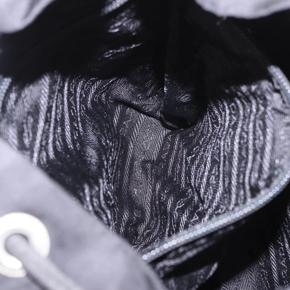 PRADA Backpack Nylon Black Silver Auth 188482