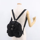 PRADA Backpack Nylon Black Silver Auth 188482-28