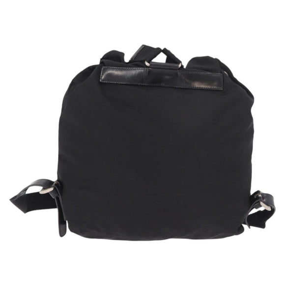 PRADA Backpack Nylon Black Silver Auth 188482