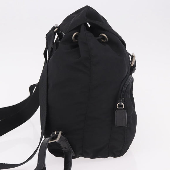 PRADA Backpack Nylon Black Silver Auth 188482