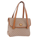CELINE Macadam Canvas Tote Bag PVC Beige Gold Auth 188484A-1