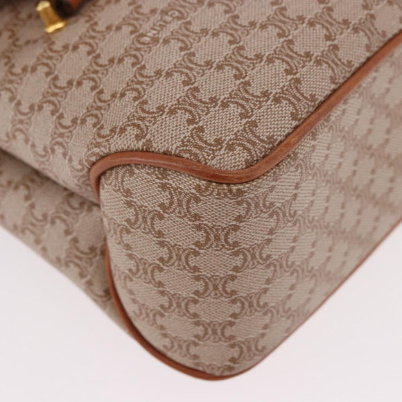 CELINE Macadam Canvas Tote Bag PVC Beige Gold Auth 188484A