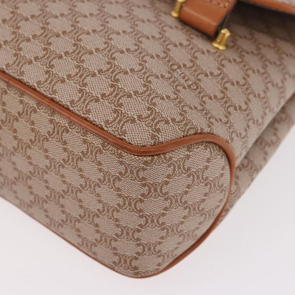CELINE Macadam Canvas Tote Bag PVC Beige Gold Auth 188484A