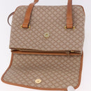 CELINE Macadam Canvas Tote Bag PVC Beige Gold Auth 188484A-10