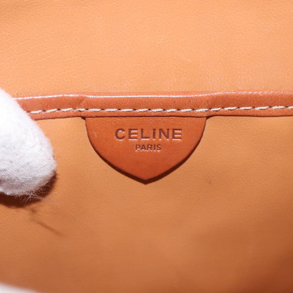 CELINE Macadam Canvas Tote Bag PVC Beige Gold Auth 188484A