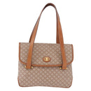 CELINE Macadam Canvas Tote Bag PVC Beige Gold Auth 188484A-13