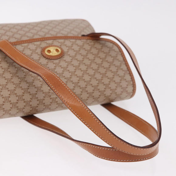 CELINE Macadam Canvas Tote Bag PVC Beige Gold Auth 188484A