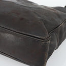 CHANEL Shoulder Bag Leather Brown Gold CC Auth 188488-15