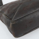 CHANEL Shoulder Bag Leather Brown Gold CC Auth 188488-16