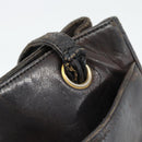 CHANEL Shoulder Bag Leather Brown Gold CC Auth 188488-9