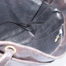 CHANEL Shoulder Bag Leather Brown Gold CC Auth 188488-21