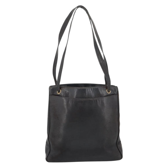 CHANEL Shoulder Bag Leather Brown Gold CC Auth 188488