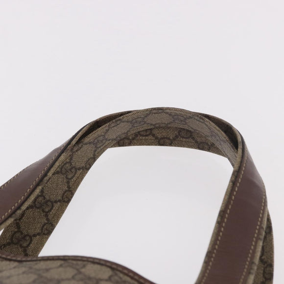 GUCCI GG Supreme Web Sherry Line Tote Bag PVC Beige Gold 211134 Auth 188490