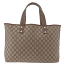 GUCCI GG Supreme Web Sherry Line Tote Bag PVC Beige Gold 211134 Auth 188490-3