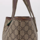 GUCCI GG Supreme Web Sherry Line Tote Bag PVC Beige Gold 211134 Auth 188490-5