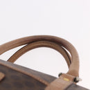 CELINE Macadam Canvas Boston Bag PVC Leather Brown Gold Auth 188493-14