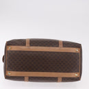 CELINE Macadam Canvas Boston Bag PVC Leather Brown Gold Auth 188493-6