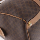 CELINE Macadam Canvas Boston Bag PVC Leather Brown Gold Auth 188493-15