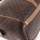CELINE Macadam Canvas Boston Bag PVC Leather Brown Gold Auth 188493-17
