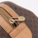 CELINE Macadam Canvas Boston Bag PVC Leather Brown Gold Auth 188493-18