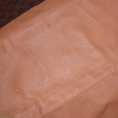 CELINE Macadam Canvas Boston Bag PVC Leather Brown Gold Auth 188493-11