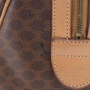CELINE Macadam Canvas Boston Bag PVC Leather Brown Gold Auth 188493-4