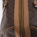 CELINE Macadam Canvas Boston Bag PVC Leather Brown Gold Auth 188493-8