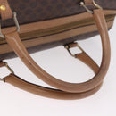 CELINE Macadam Canvas Boston Bag PVC Leather Brown Gold Auth 188493-9