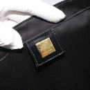 FENDI Hand Bag Canvas Black Gold Auth 188494A-14