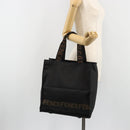 FENDI Hand Bag Canvas Black Gold Auth 188494A-19