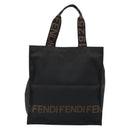FENDI Hand Bag Canvas Black Gold Auth 188494A-2