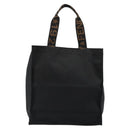 FENDI Hand Bag Canvas Black Gold Auth 188494A-3