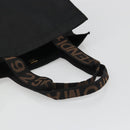 FENDI Hand Bag Canvas Black Gold Auth 188494A-7