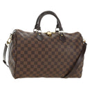 LOUIS VUITTON Damier Ebene Speedy Bandouliere 35 Hand Bag N41366 Auth 188496SAV-1