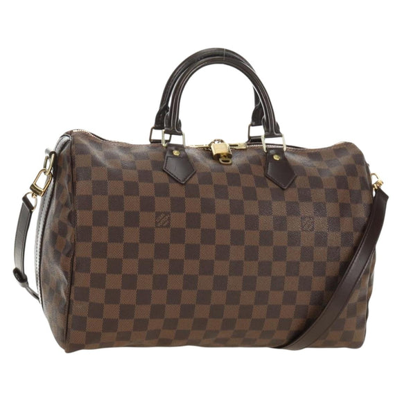 LOUIS VUITTON Damier Ebene Speedy Bandouliere 35 Hand Bag N41366 Auth 188496SAV