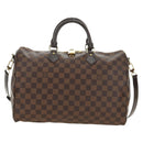 LOUIS VUITTON Damier Ebene Speedy Bandouliere 35 Hand Bag N41366 Auth 188496SAV-2